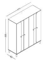 Τετράφυλλη ντουλάπα Sofia - Image 3