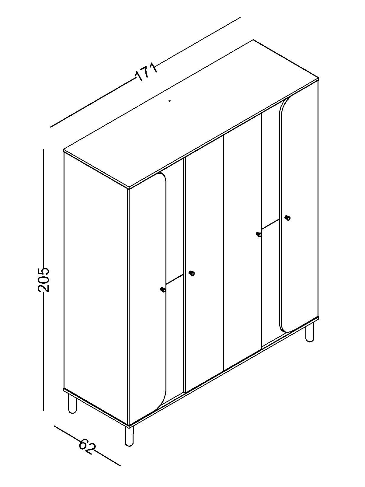 3 Τετράφυλλη ντουλάπα Sofia - Image 3