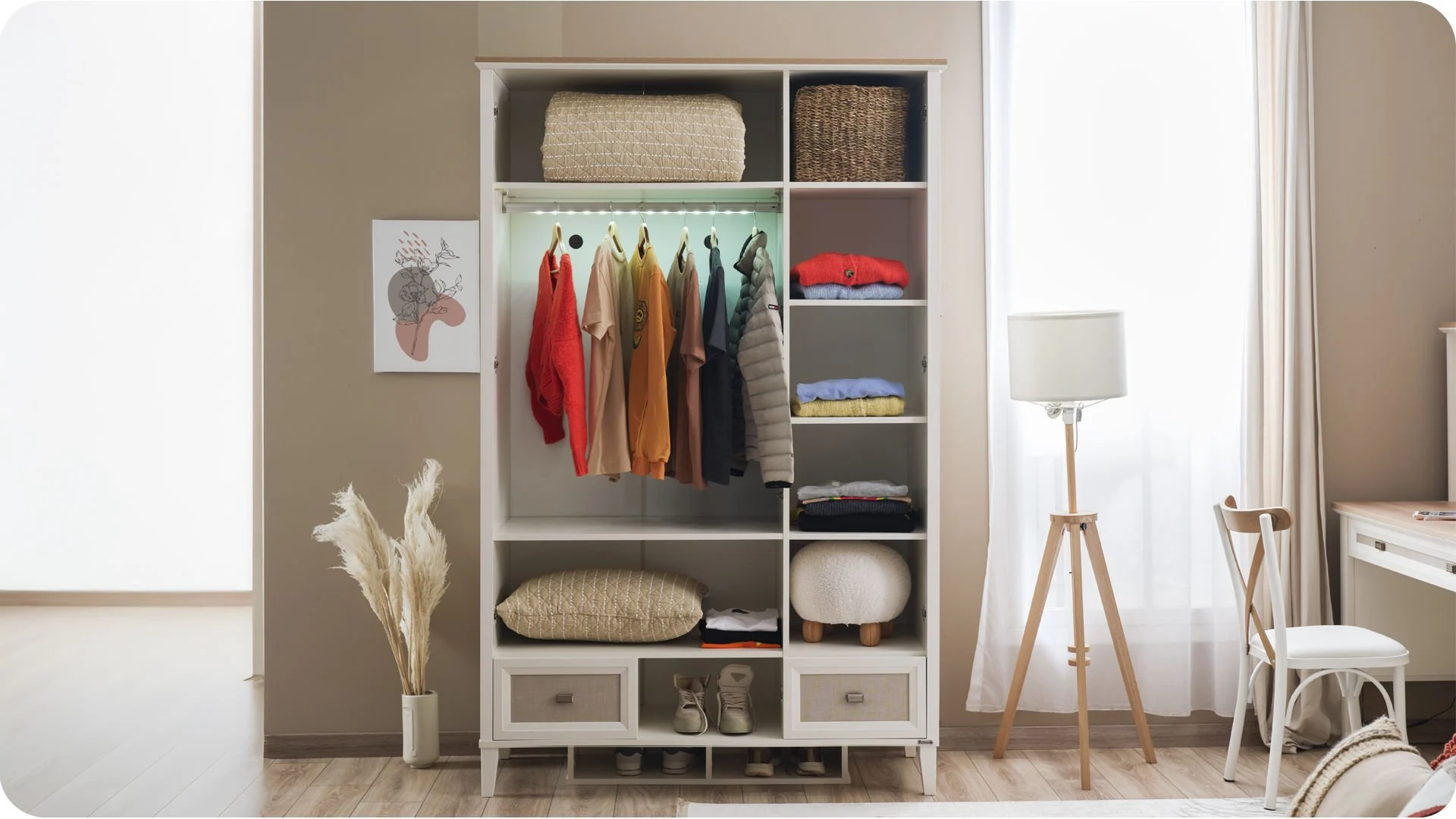 3 Τρίφυλλη ντουλάπα με καθρέφτη Orion - Image 2