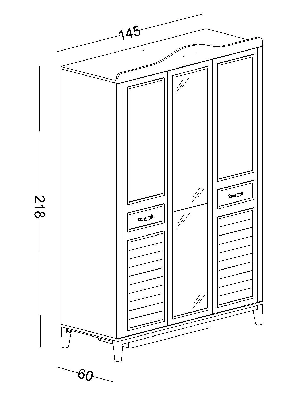 3 Τρίφυλλη ντουλάπα Marje - Image 3