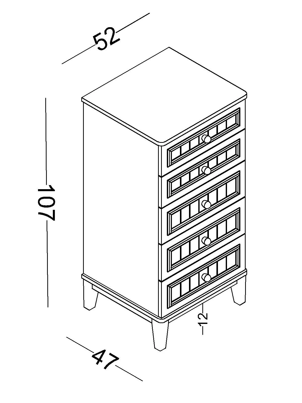 3 Συρταριέρα ψηλή Mirage - Image 3