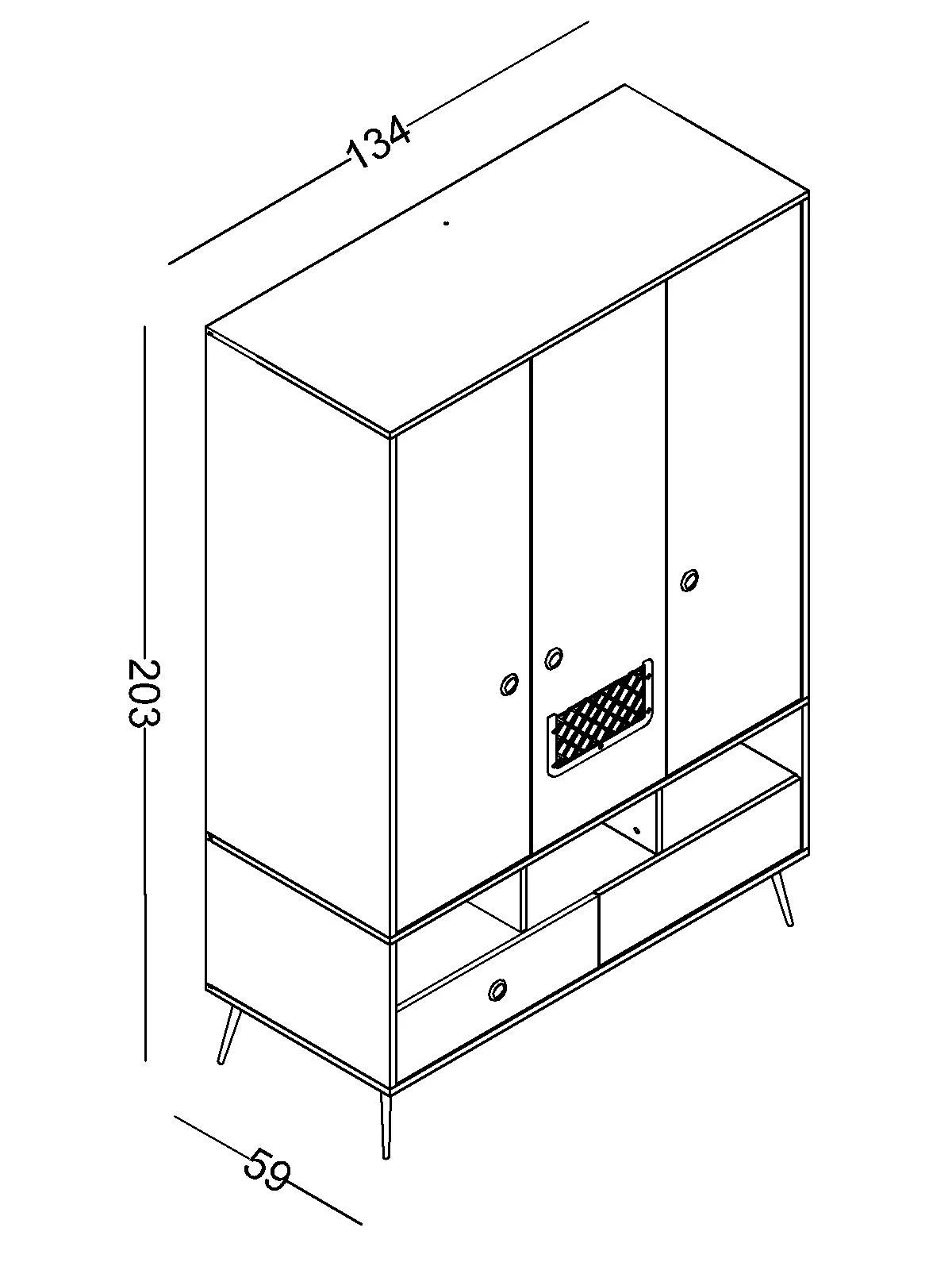 3 Τρίφυλλη ντουλάπα Nirvana - Image 4