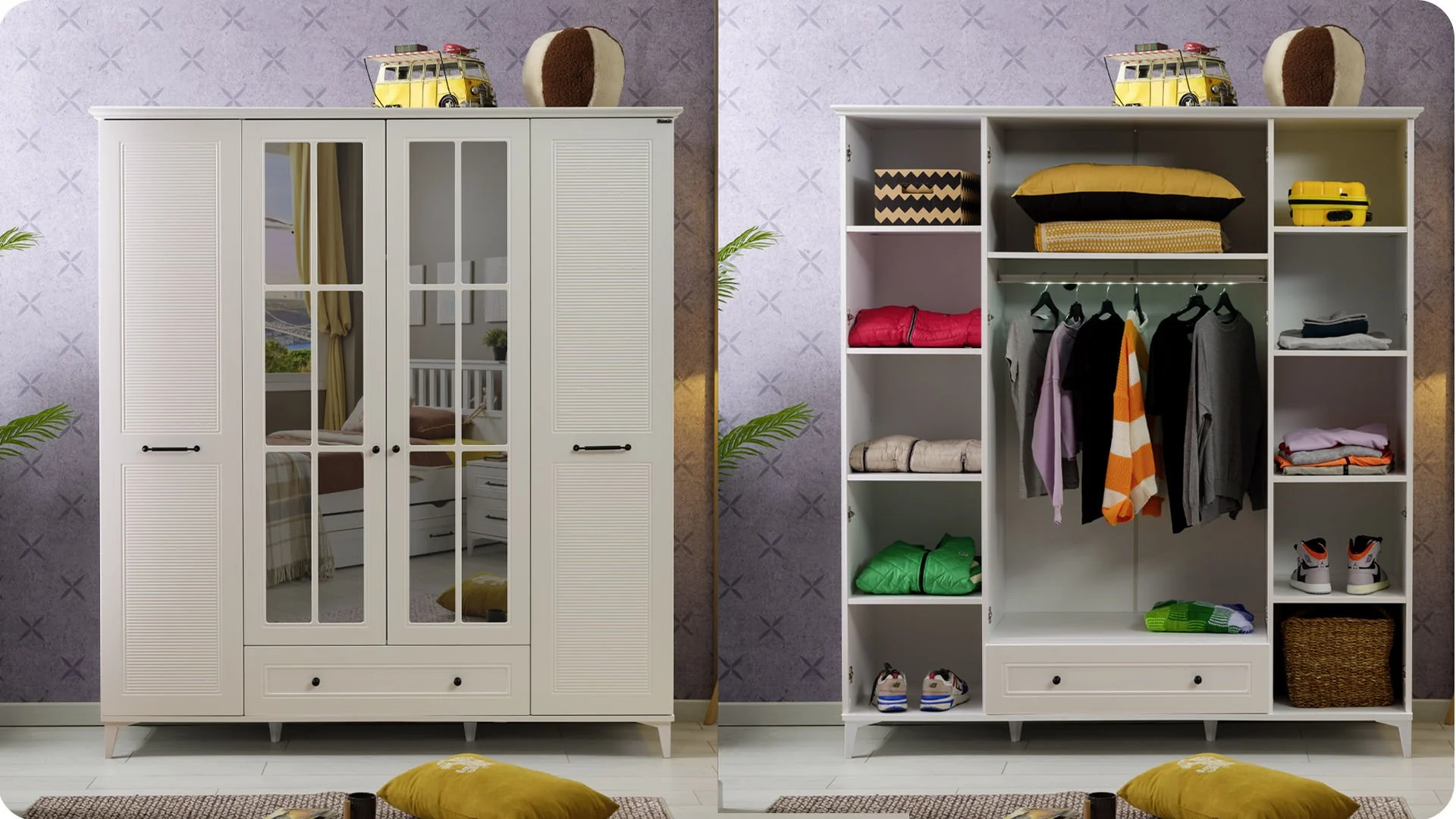 3golf Τετράφυλλη ντουλάπα με καθρέφτη Golf - Image 2