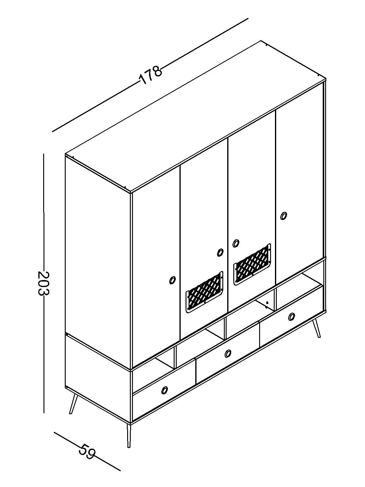 4 Τετράφυλλη ντουλάπα Nirvana - Image 3