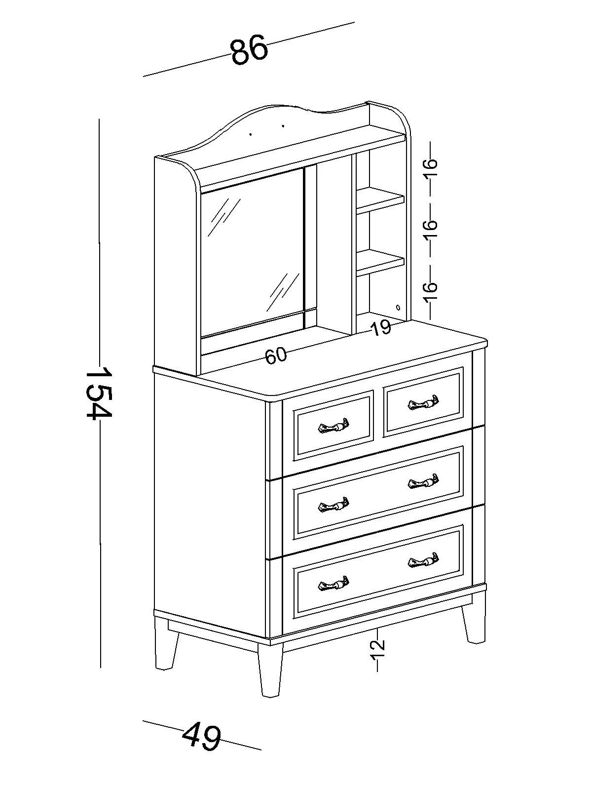 5 Συρταριέρα με καθρέπτη Marje - Image 5