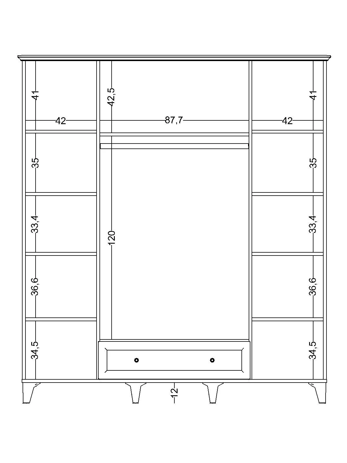 5golf Τετράφυλλη ντουλάπα με καθρέφτη Golf - Image 5