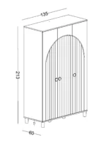 Τρίφυλλη ντουλάπα με πόδια Bohemlife - Image 2