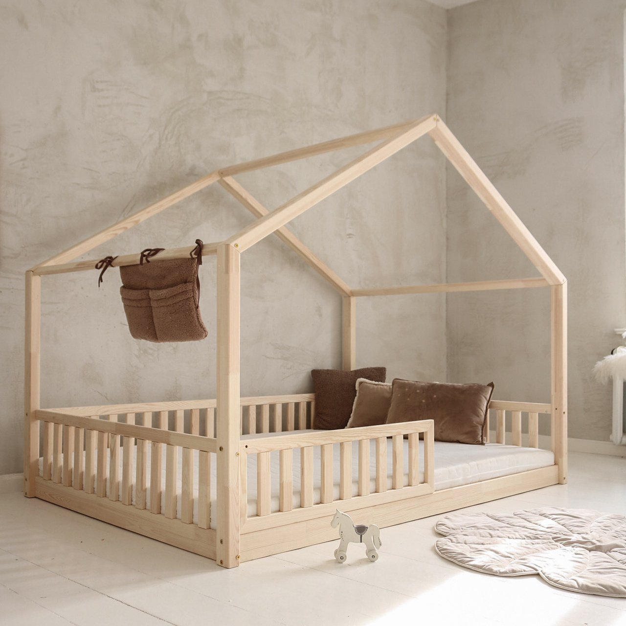 eng_pl_Housebed-with-fence-barrier-200x140-natural-feet-1-cm-fast-shipping-670_3 HouseBed Fence παιδικό κρεβάτι μασίφ - Image 2
