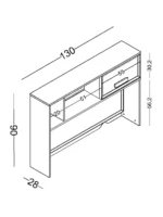 Γραφείο με ράφια Evon - Image 5