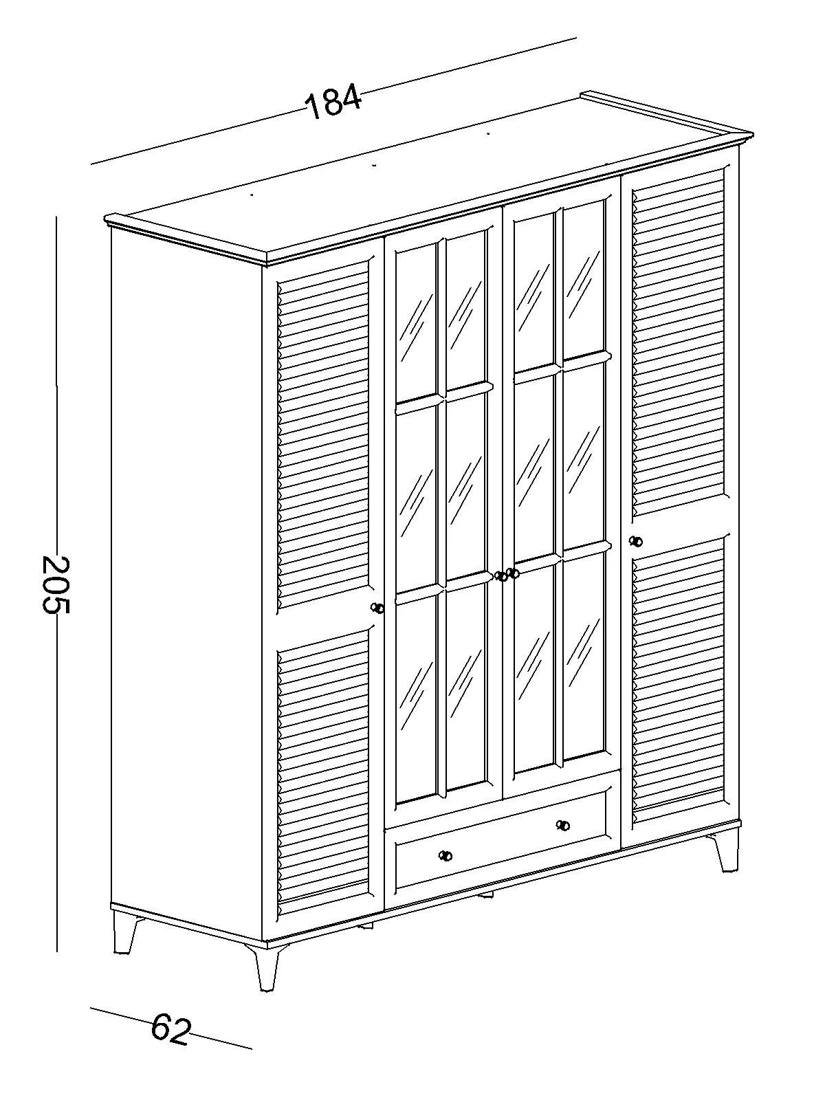 golf6 Τετράφυλλη ντουλάπα με καθρέφτη Golf - Image 6