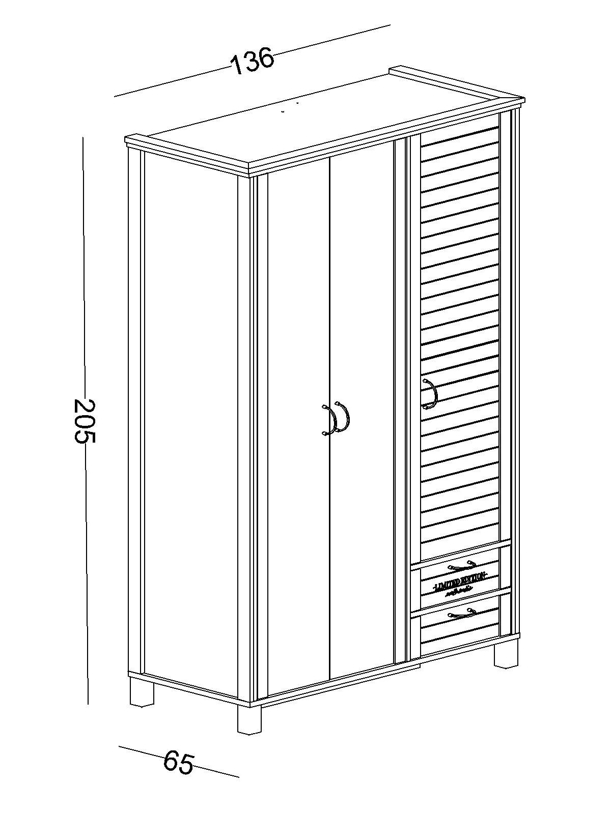 hayal-3 Τρίφυλλη ντουλάπα Hayal - Image 4