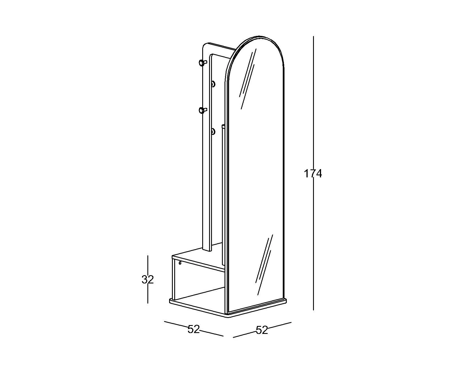 kathreftis-poli3 Καθρέφτης λευκός με ρόδες Mira - Image 4