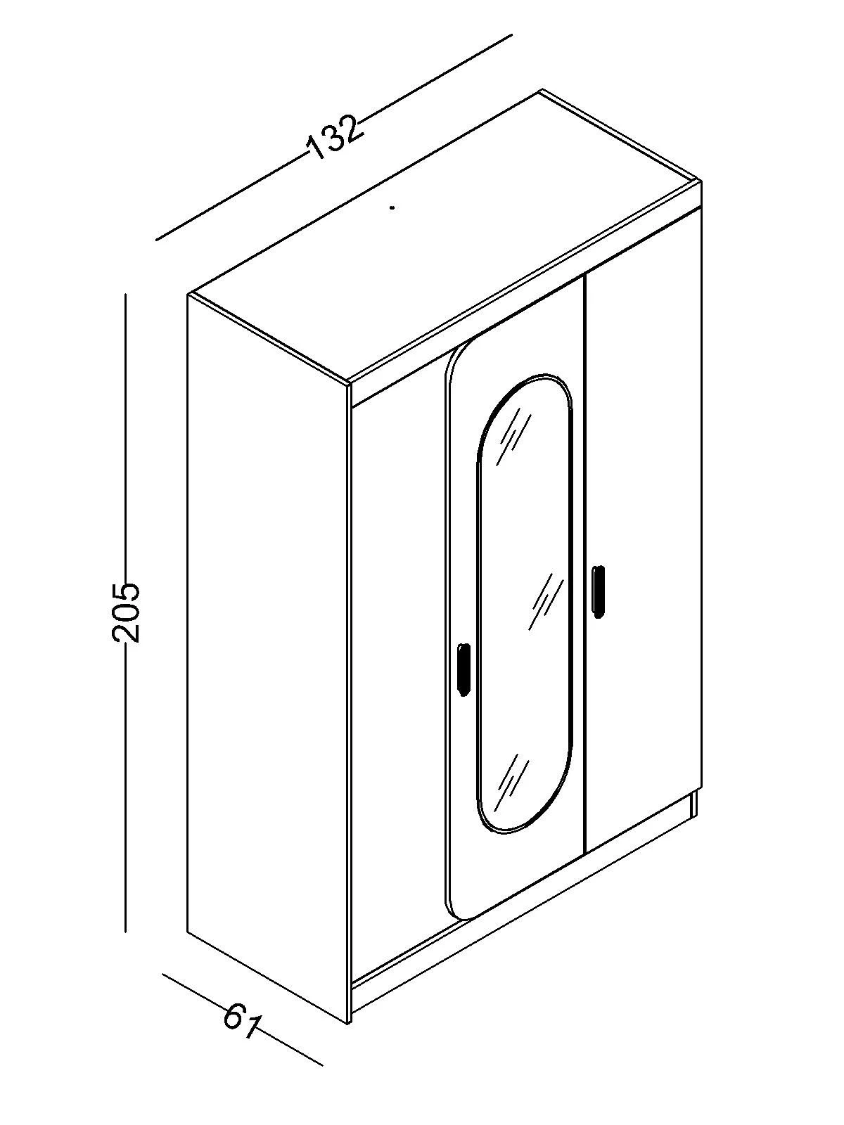 linda4 Τρίφυλλη ντουλάπα Linda - Image 4