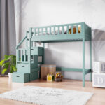 IVI Κουκέτα Loft με σκαλοπάτια ΜΑΣΙΦ ξύλο