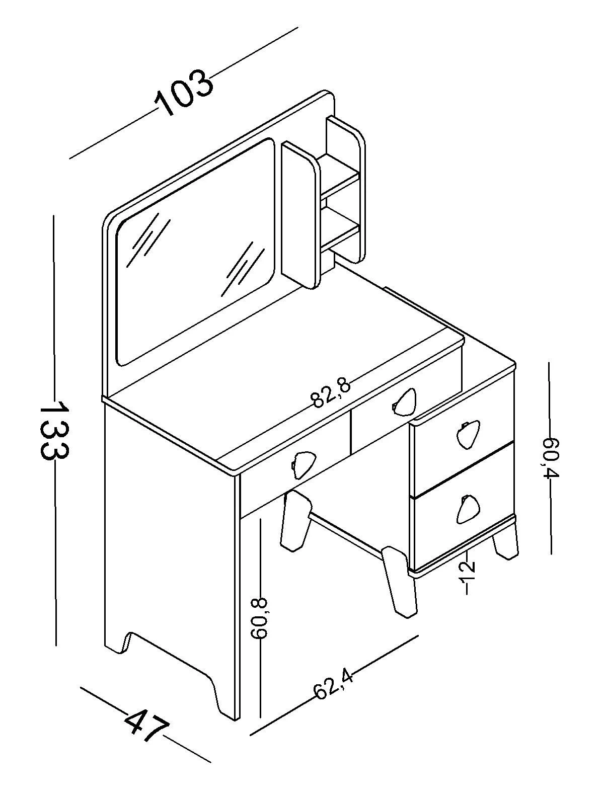 nora3 Τραπέζι Μακιγιάζ Nora - Image 3
