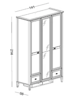 Τρίφυλλη ντουλάπα Orion - Image 3