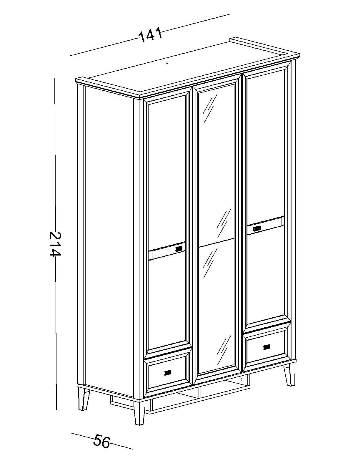 orion3 Τρίφυλλη ντουλάπα Orion - Image 3