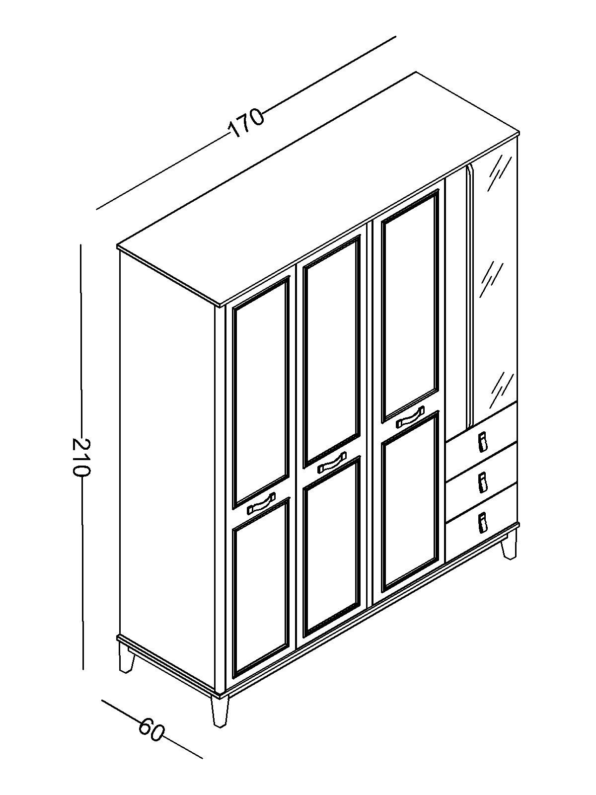 poli-4- Τετράφυλλη ντουλάπα Poli - Image 5