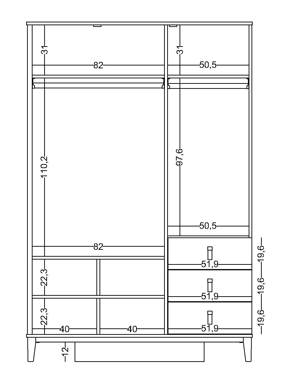 poli-4 Τρίφυλλη ντουλάπα Poli - Image 4
