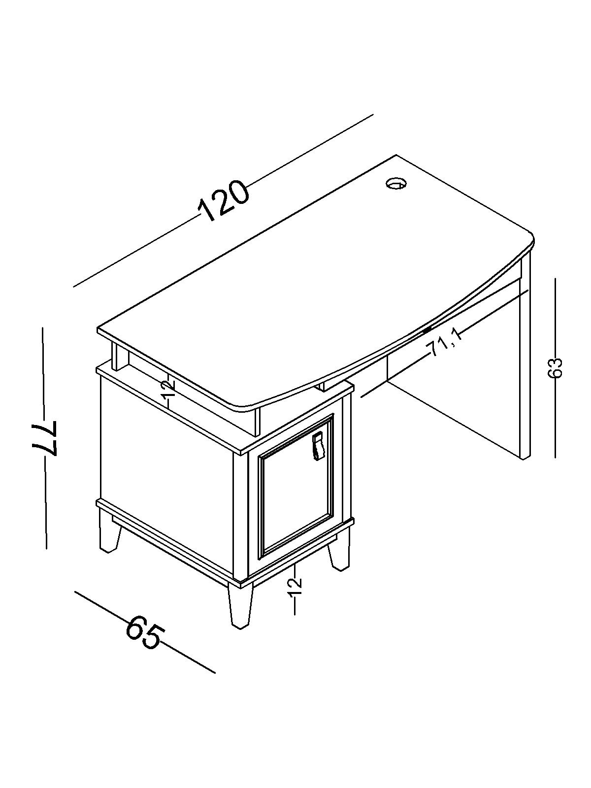 poli3 Γραφείο απλό Poli - Image 3