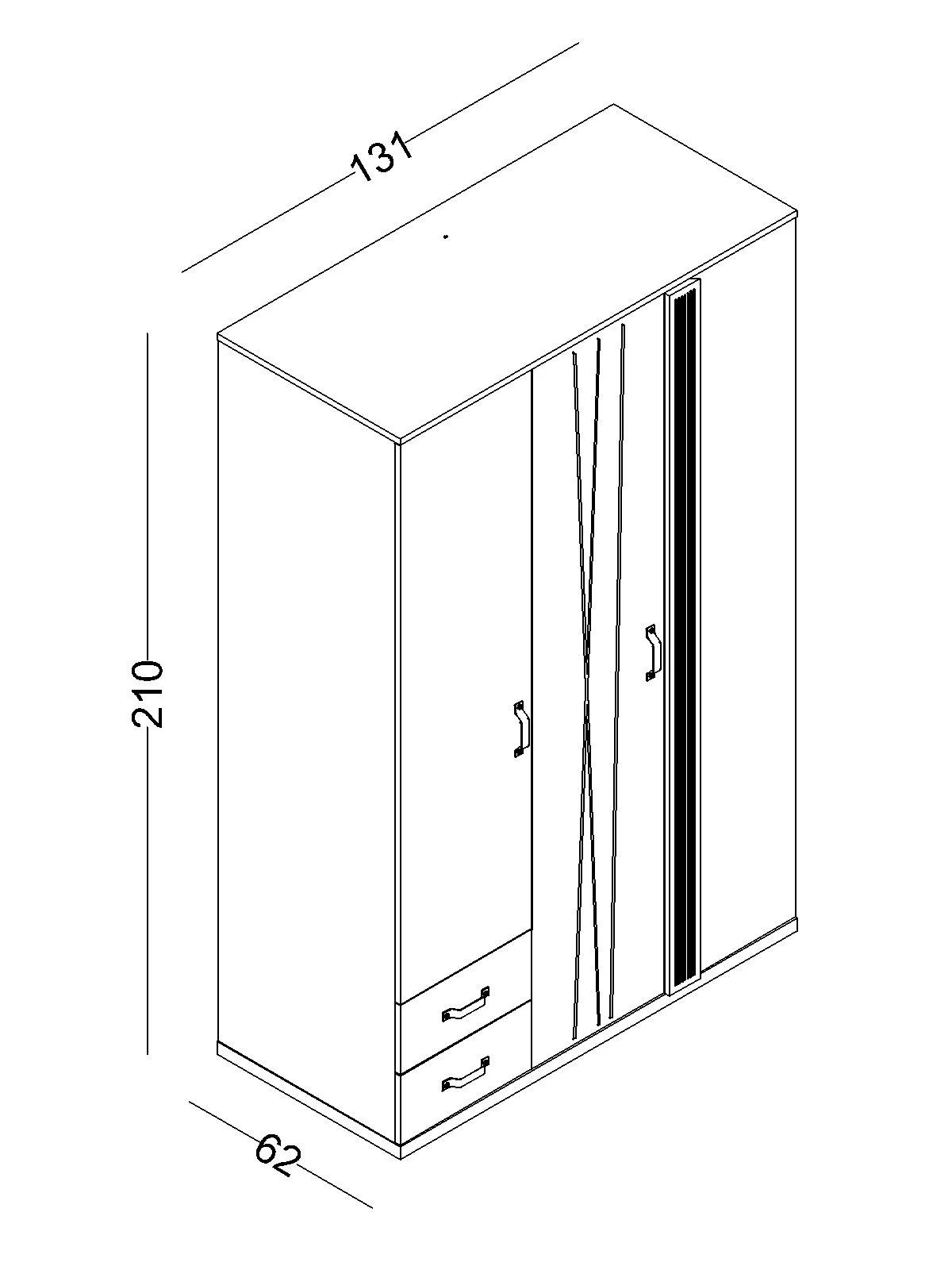 porto-3- Τρίφυλλη ντουλάπα Porto - Image 4