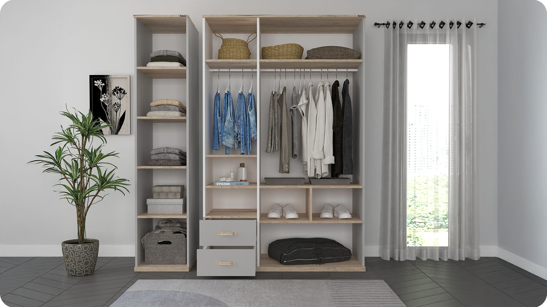 porto1 Τρίφυλλη ντουλάπα Porto - Image 2