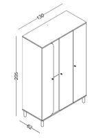 Τρίφυλλη ντουλάπα Sofia - Image 3