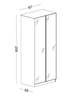 Δίφυλλη ντουλάπα με γυάλινη πόρτα Twin - Image 3