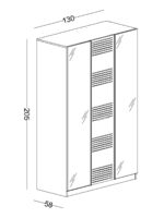 Τρίφυλλη ντουλάπα με γυάλινη πόρτα Twin - Image 5