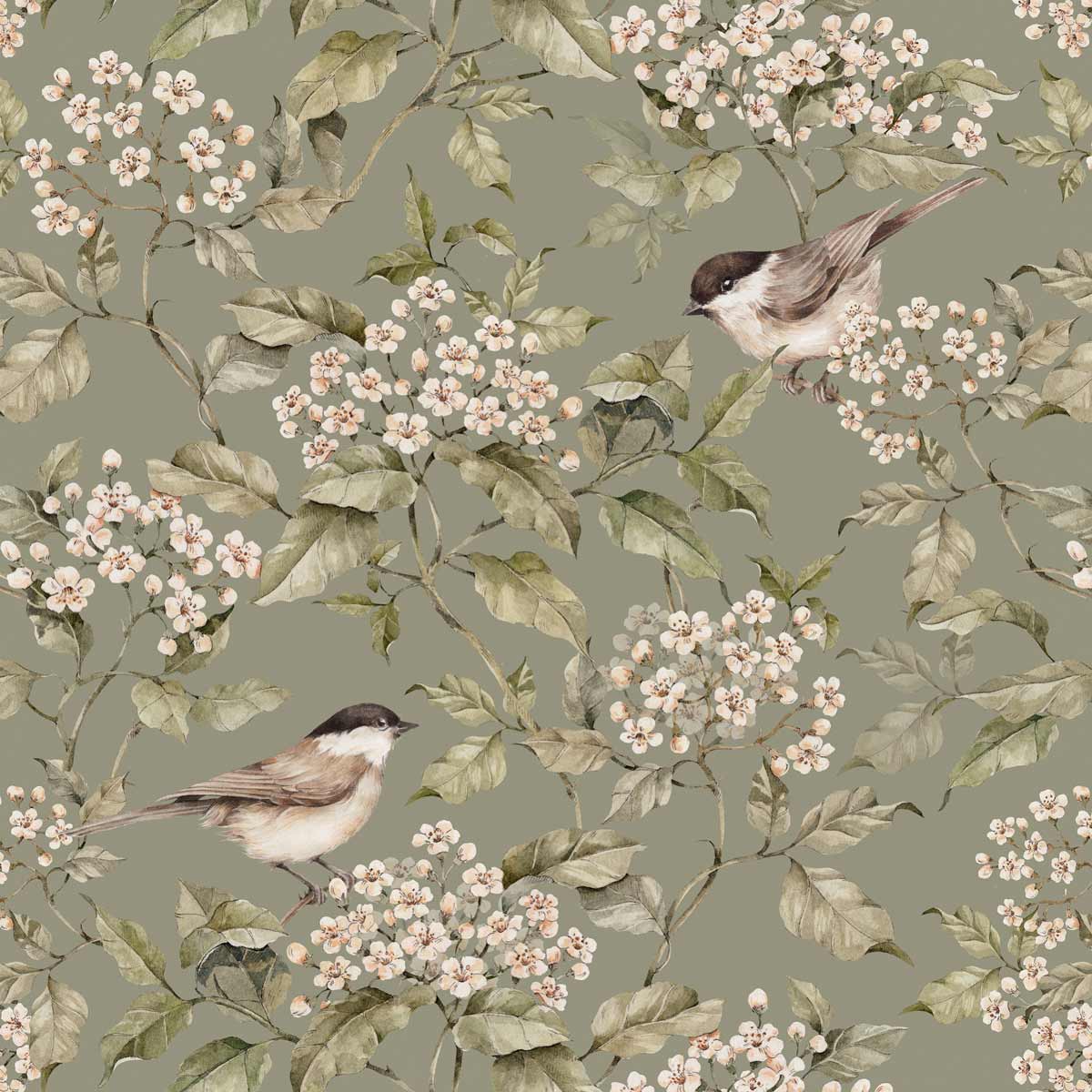 1birds Birds and Green Spring Wallpaper - Image 1