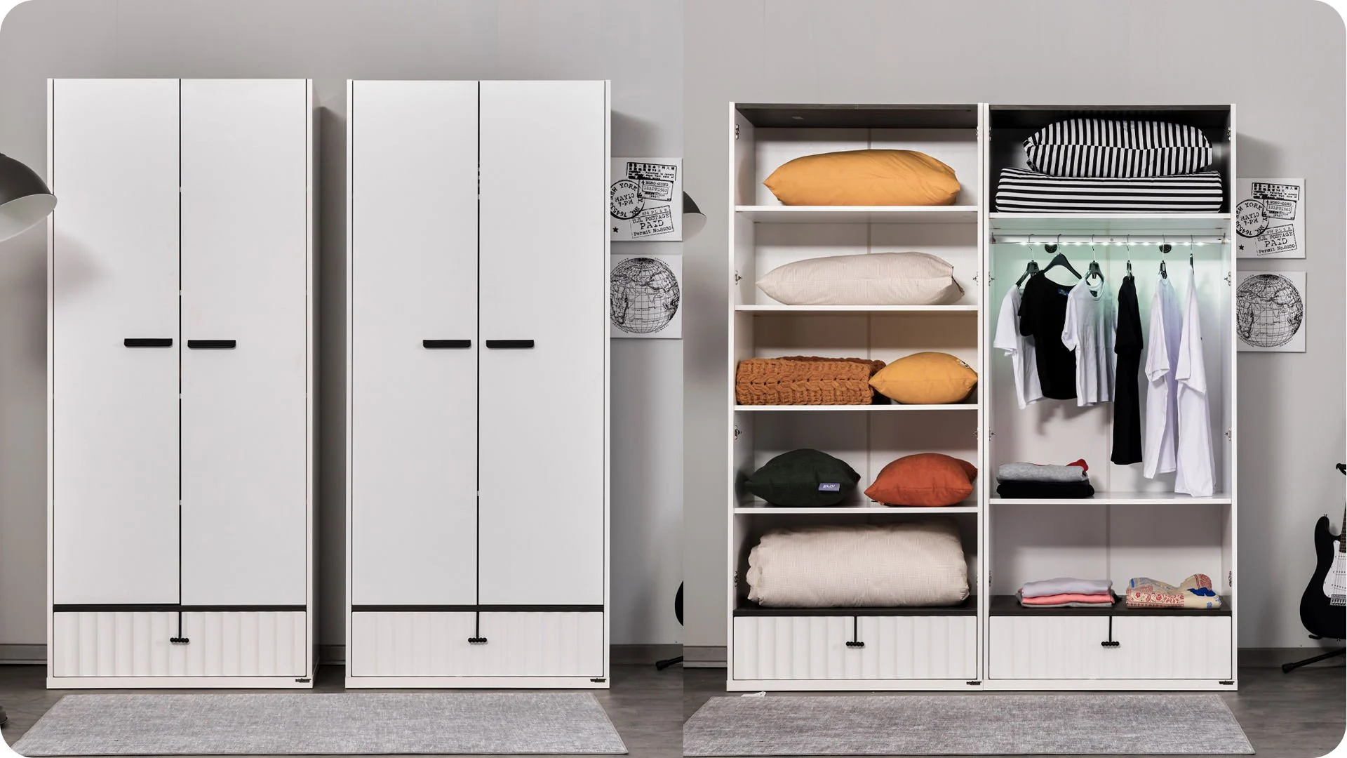 cool1 Δίφυλλη ντουλάπα με ράφια Cool - Image 3