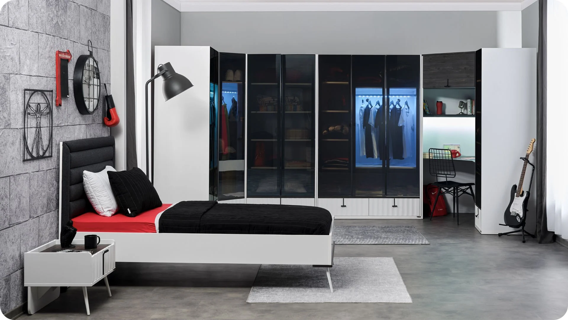 cool2 Τρίφυλλη γυάλινη ντουλάπα Cool - Image 2