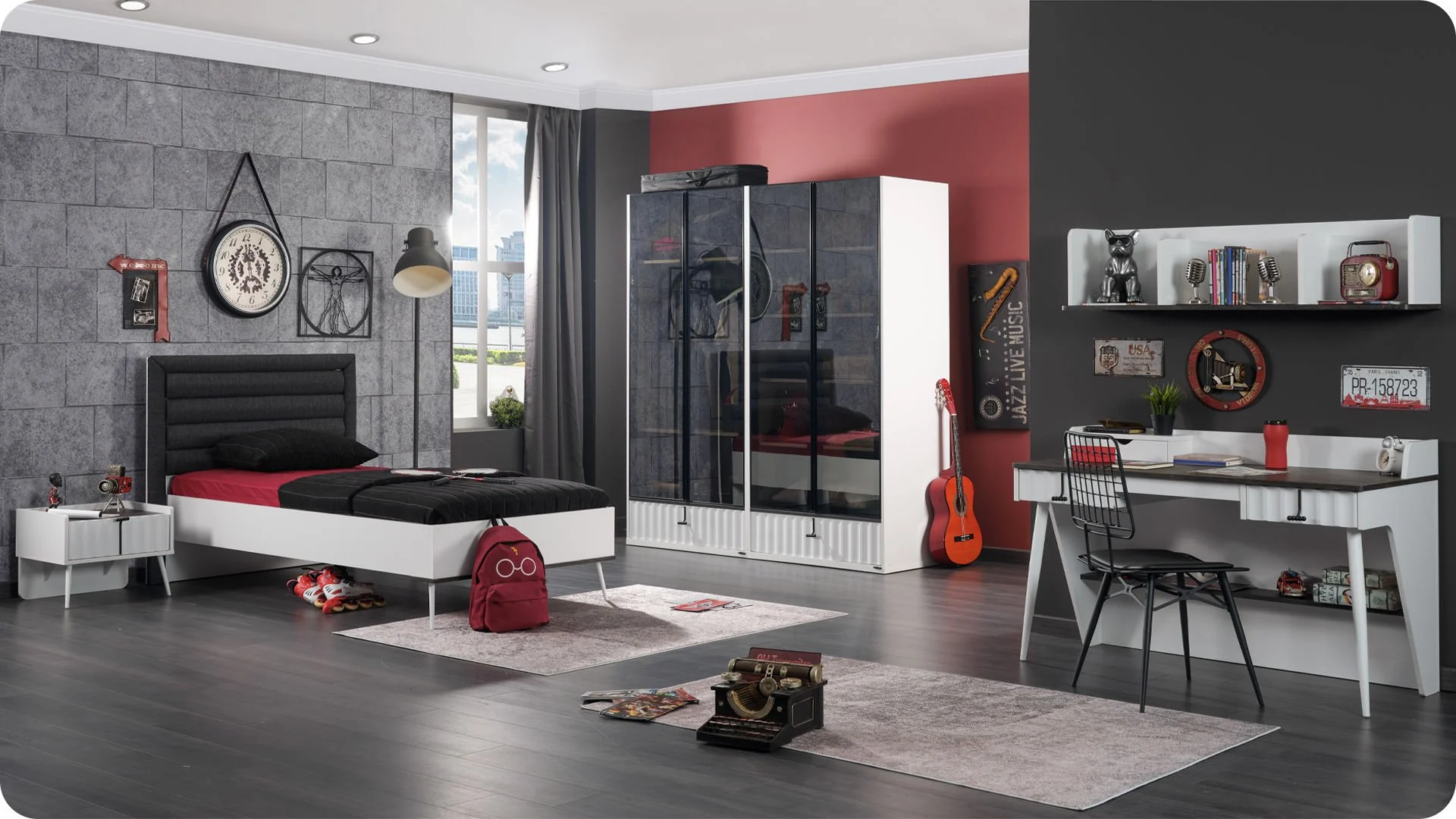 cool4 Μονόφυλλη ντουλάπα με γυάλινη πόρτα Cool - Image 3