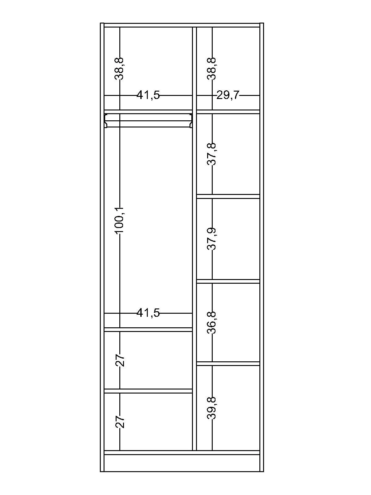 nora3 Μονόφυλλη Ντουλάπα με ράφι Nora - Image 4