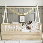 Tipi PLUS with fence rail παιδικό κρεβάτι φυσικό ξύλο μασίφ με συρτάρι / δεύτερο κρεβάτι - Image 3