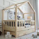 Housebed Fence Duo Plus Natural με δεύτερο συρόμενο κρεβάτι Montessori  (γρήγορη παράδοση)