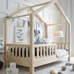 HouseBed Fence Natural παιδικό κρεβάτι Montessori (γρήγορη παράδοση)