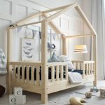 HouseBed Fence Duo Natural παιδικό κρεβάτι Montessori (γρήγορη παράδοση)