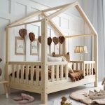 HouseBed Fence Duo Natural παιδικό κρεβάτι Montessori (γρήγορη παράδοση) - Image 3