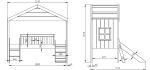 Housebed Υπερυψωμένο Κρεβάτι με σκάλα και τσουλήθρα  90X200 εκ. - Image 4