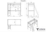 Pino κουκέτα με γραφείο μασίφ Λευκή - Image 5