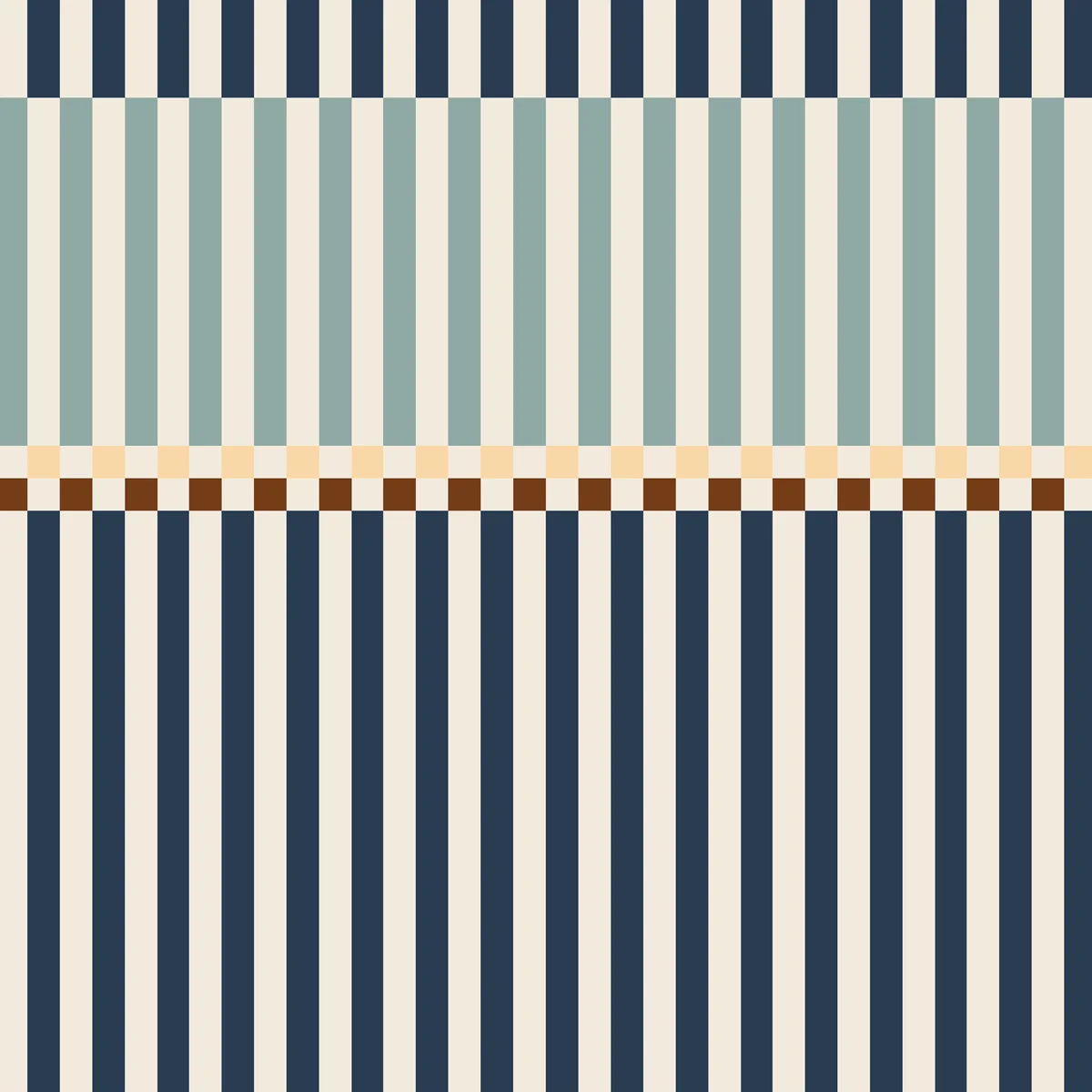 Stripes-happy-2-colours Ταπετσαρία Stripes Happy Navy Blue- Mint - Image 1