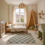 Ταπετσαρία Check brown green - Image 2