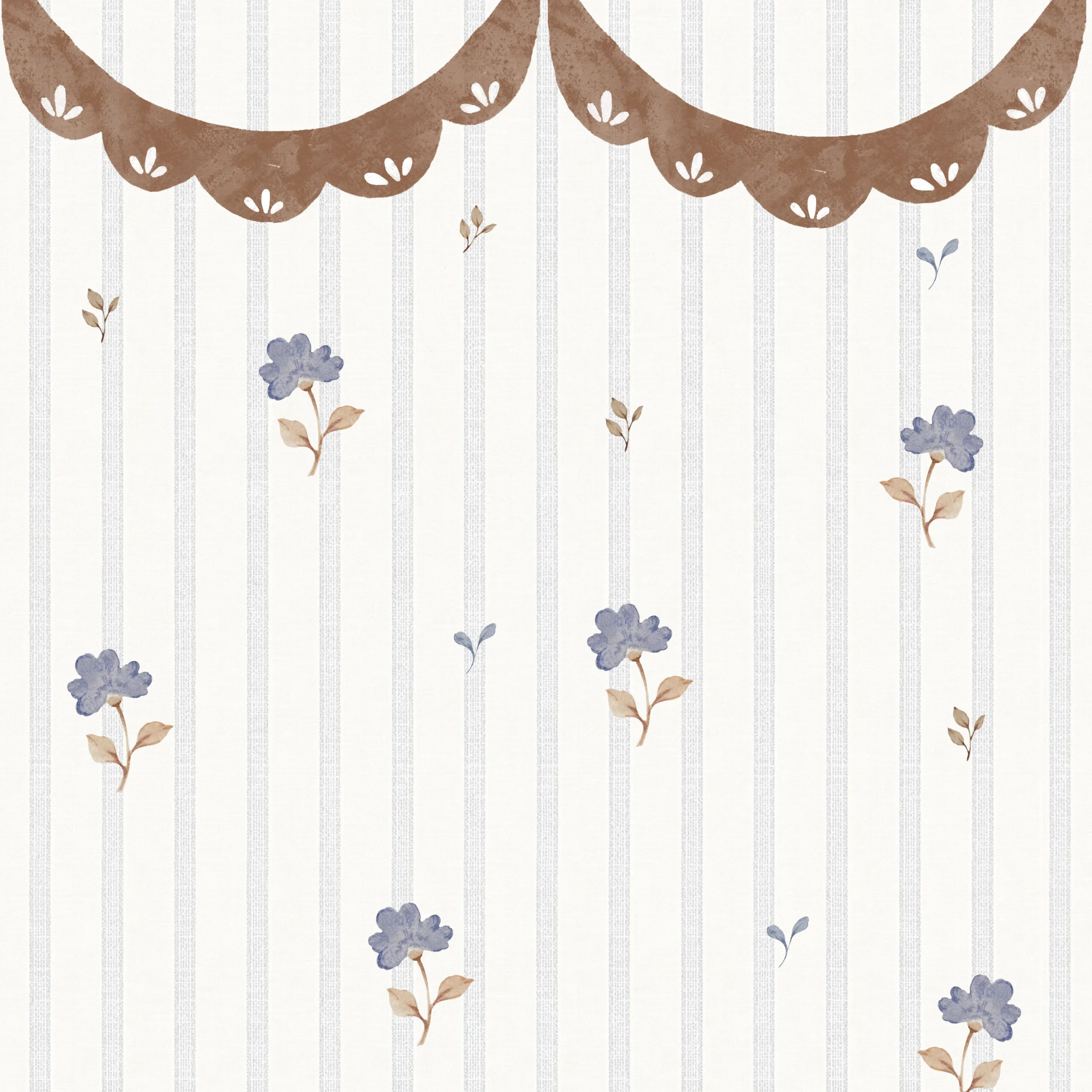 flower Ταπετσαρία Delicate retro flowers - Image 1