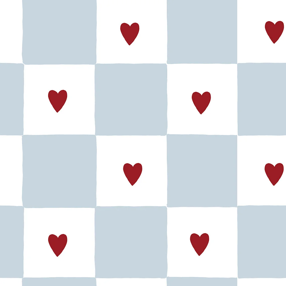 french Ταπετσαρία French hearts check - Image 1