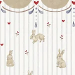 Ταπετσαρία Rabbits hearts with ornament