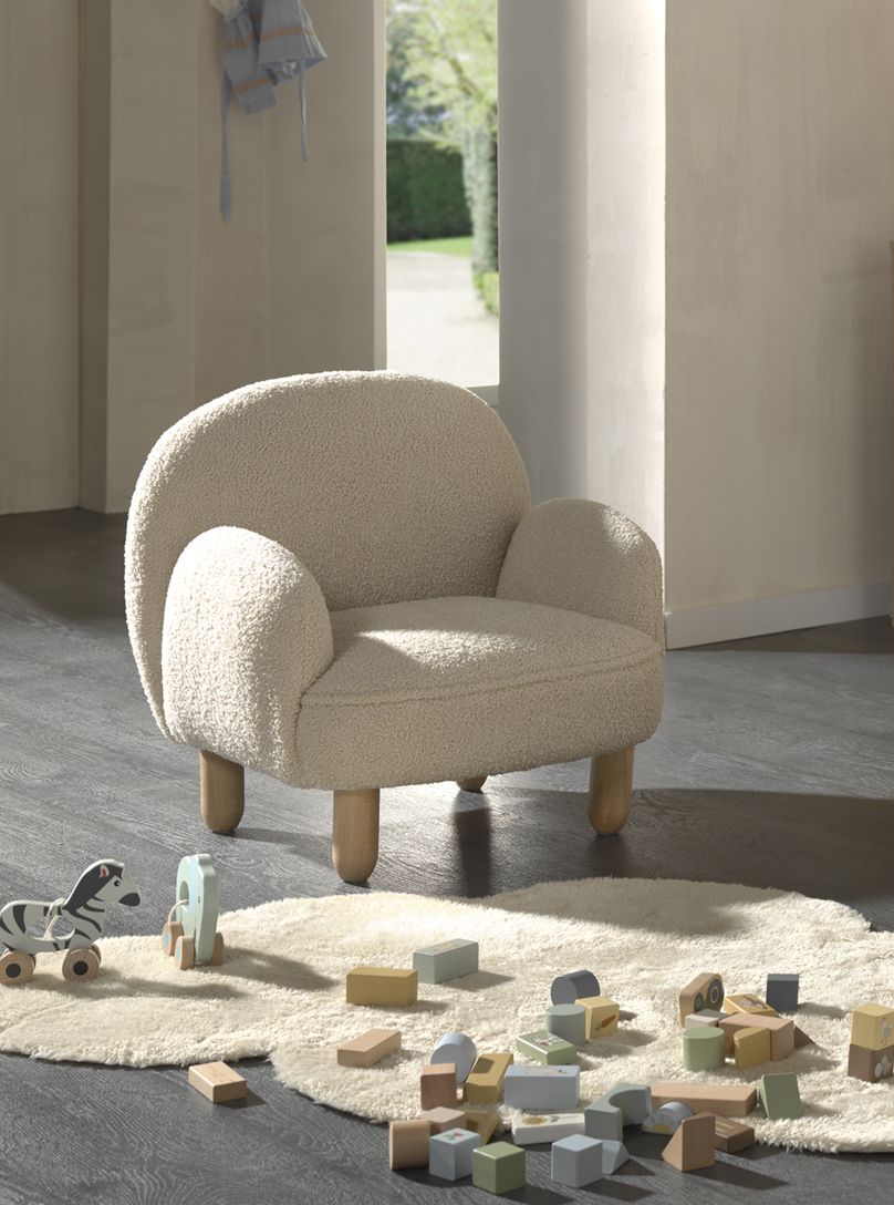 Boucle sofa 1 Μονός Παιδικός Καναπές Rocky Μπεζ - Image 1