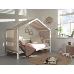 Λευκό Κρεββάτι Cabin Bed Forrest από Φυσικό Ξύλο Οξιά 200×90 (Χωρίς σκεπή) - Image 4
