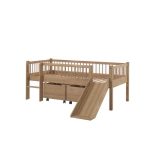 Housebed Forrest με τσουλήθρα από Φυσικό Ξύλο Δρυς 200×90 (Αποσπώμενη σκεπή) - Image 6