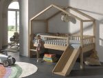 Housebed Forrest με τσουλήθρα από Φυσικό Ξύλο Δρυς 200×90 (Αποσπώμενη σκεπή) - Image 7